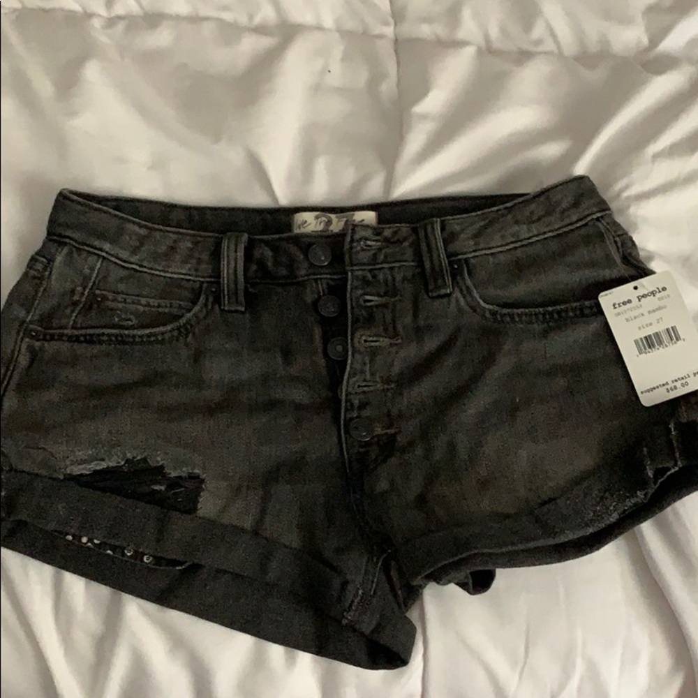 Black denim shorts NWT